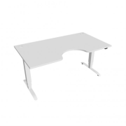Pracovný stôl Motion Ergo, ZO, 3S, 160x61-128x90 cm, biela/biela