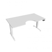 Pracovný stôl Motion Ergo, PO, 3S, 160x61-128x90 cm, biela/biela
