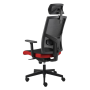 Kancelárska stolička GAME VIP SYN čierno/červená (B8033) + PDH 3D + podrúčky P44