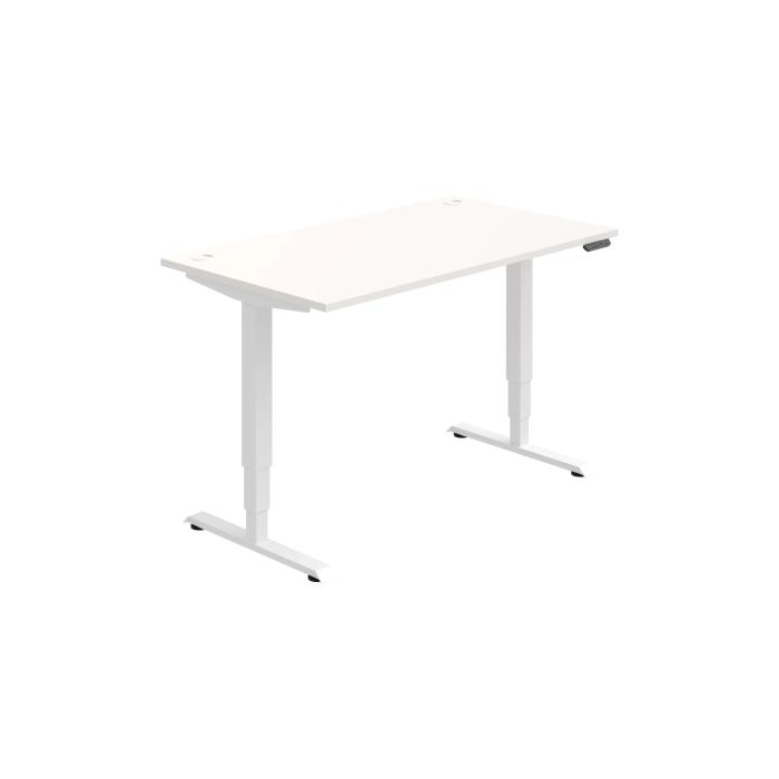 Pracovný stôl RUN, PO, 3S, 140x64,5-130,5x80 cm, biela/biela