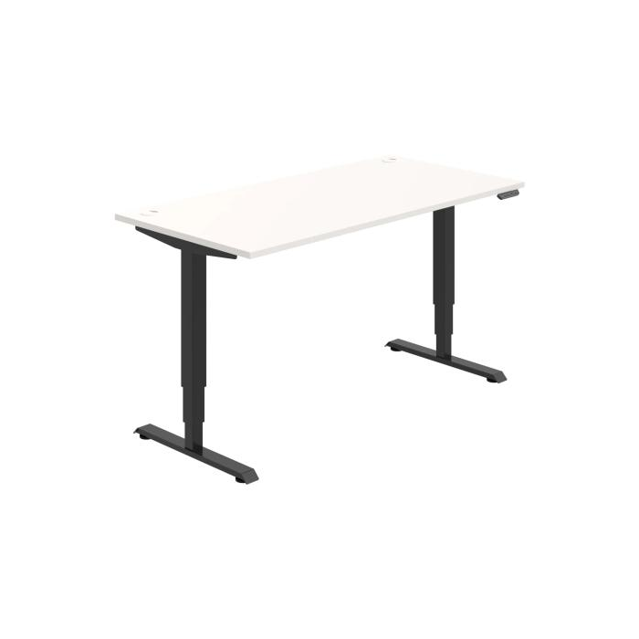 Pracovný stôl RUN, PO, 3S, 160x64,5-130,5x80 cm, biela/čierna