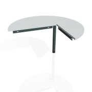 Doplnkový stôl Gate, ľavý, 120x75,5 cm, sivá/kov