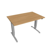 Pracovný stôl Motion, ZO, 3S, 120x61 - 128x80 cm, dub/sivá