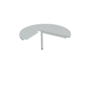 Doplnkový stôl Cross, pravý, 120x75,5x(60x80) cm, sivá/kov