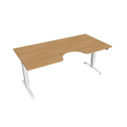 Pracovný stôl Motion Ergo, ZO, 3S, 180x61-128x90 cm, dub/biela