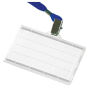 Visačka na plastovú kartu s modrým remienkom DONAU 85x50mm 50ks