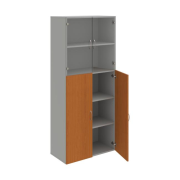 Policová skriňa Drive, 80x185x42 cm, čerešňa/sivá