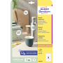 Etikety univerzálne kruhové 80mm Avery A4 10 hárkov