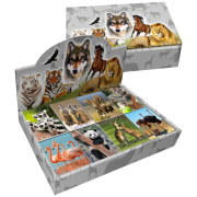 Miniblok DONAU Divé zvieratá, 3D, 40 listov, 6,4x8,25cm, mix motívov, display 80 ks