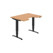 Pracovný stôl Motion Ergo, PO, 3S, 120x61-128x90 cm, buk/čierna