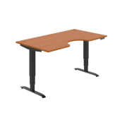 Pracovný stôl Motion Ergo, PO, 3S, 160x61-128x90 cm, čerešňa/čierna