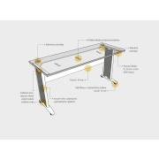 Pracovný stôl Cross, 120x75,5x80 cm, jelša/kov