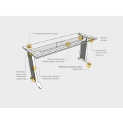 Pracovný stôl Flex, 140x75,5x80 cm, jelša/kov