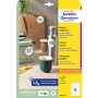 Etikety univerzálne kruhové 80mm Avery A4 10 hárkov